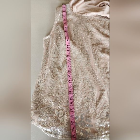 Eve Mendes New York & Co Women's Sequin Champaign Ribbon Tie Size L. - Picture 4 of 8